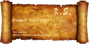 Kempf Sándor névjegykártya