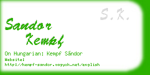 sandor kempf business card